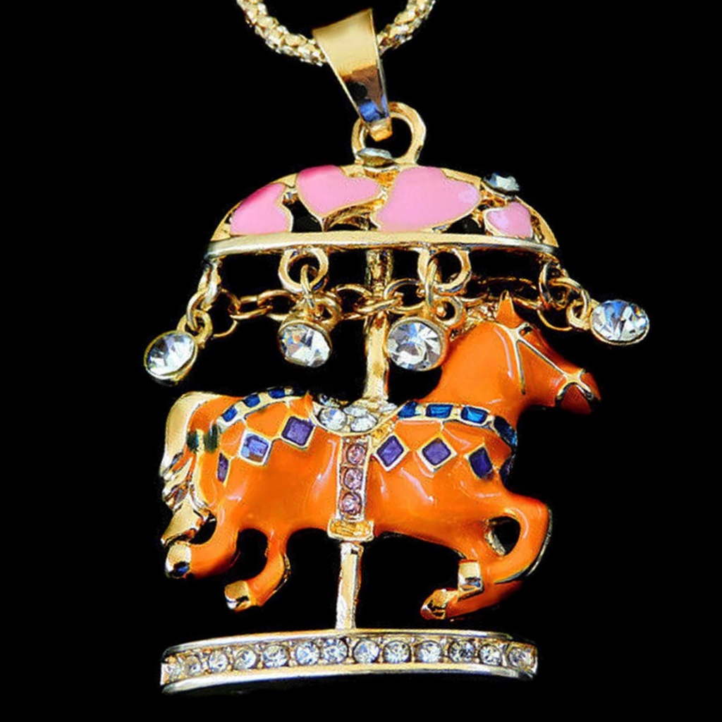 Unique Carousel Horse Pendant Nwt-